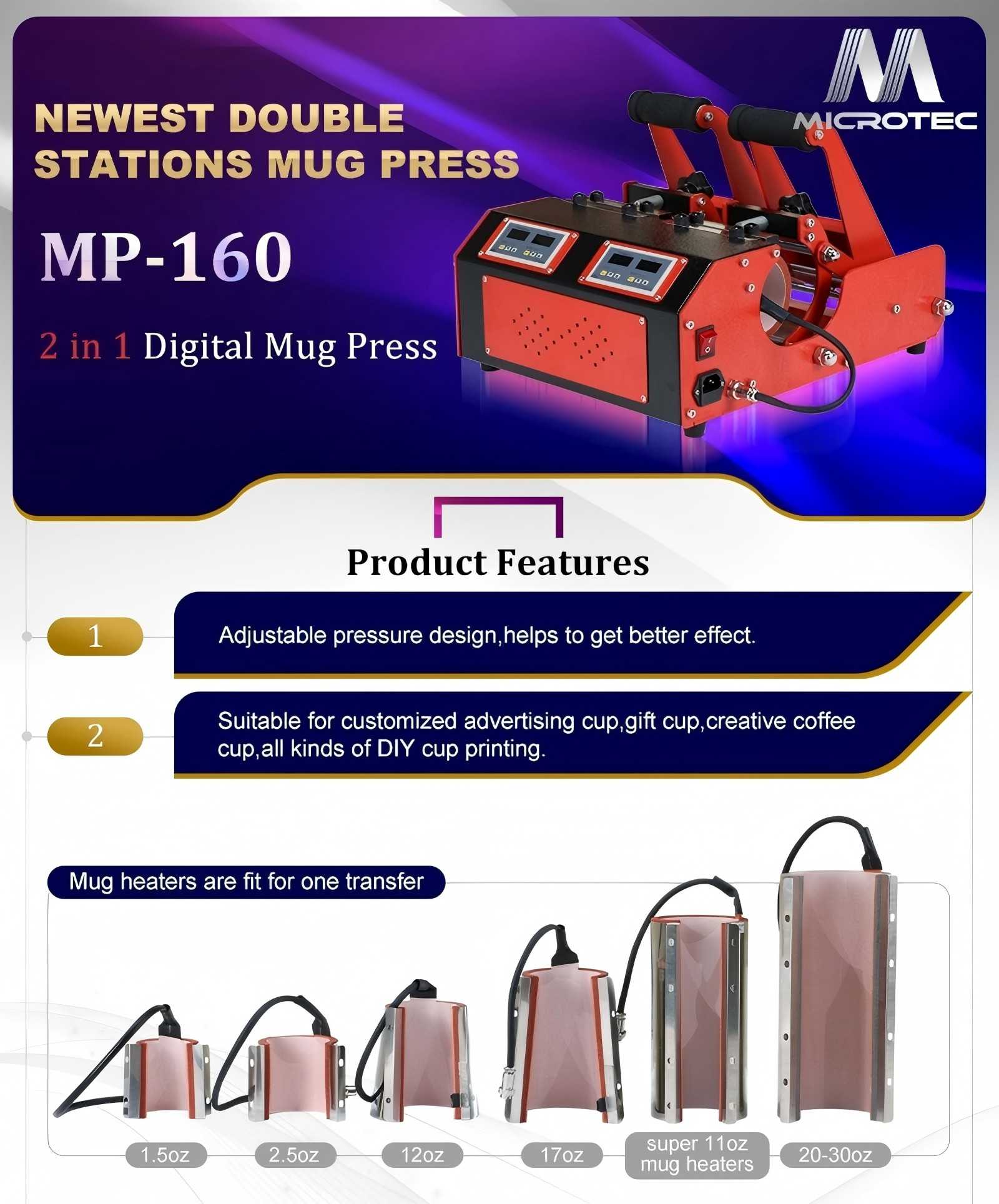 MP-160 Double Station Tumbler Mug Press(1)